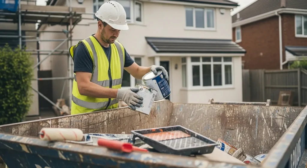 disposing paint in a skip bin